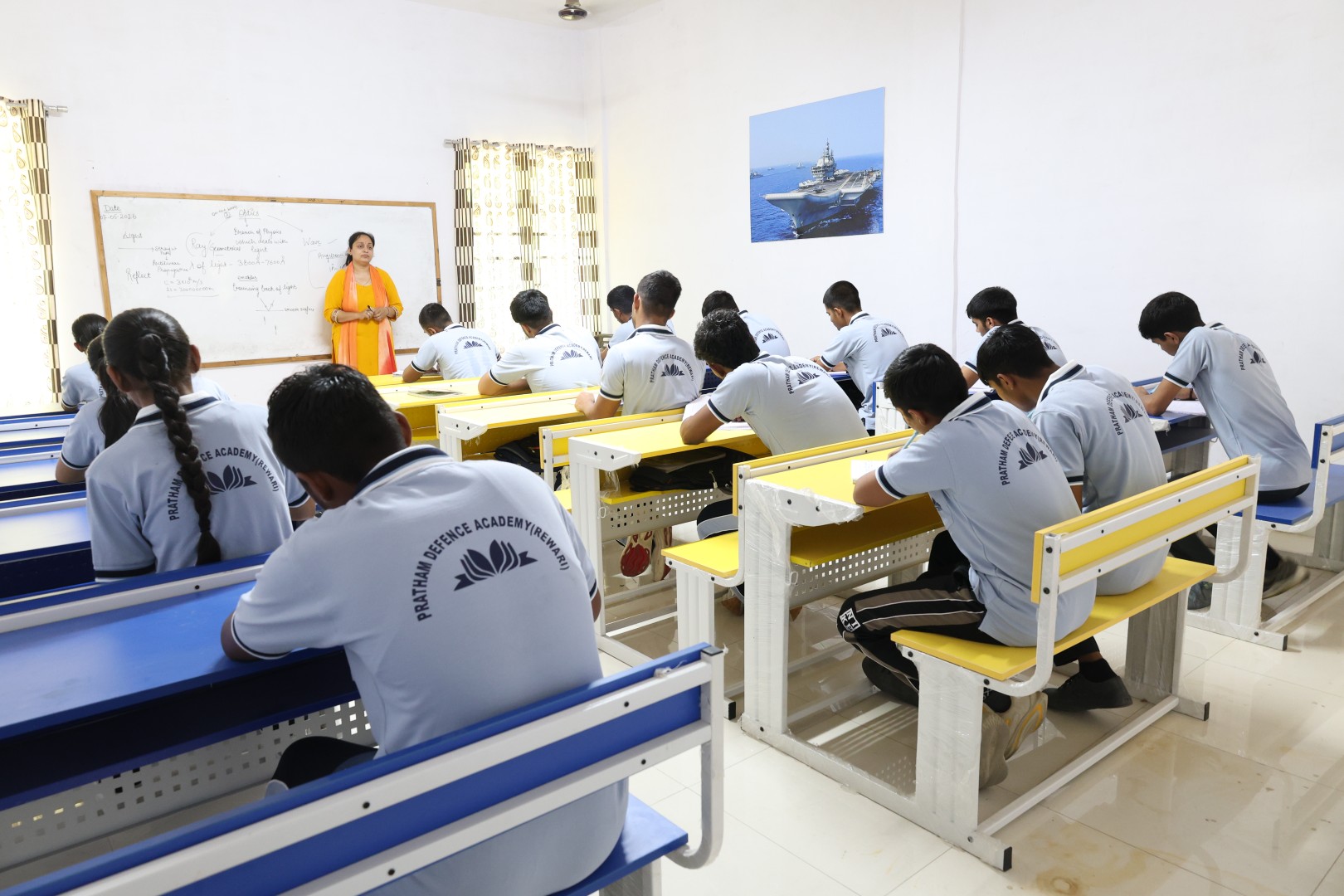 Classroom session at Pratham Defence Academy, Rewari